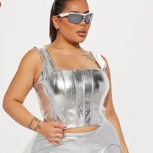 Fashion Nova Metallic Corset XL-1X